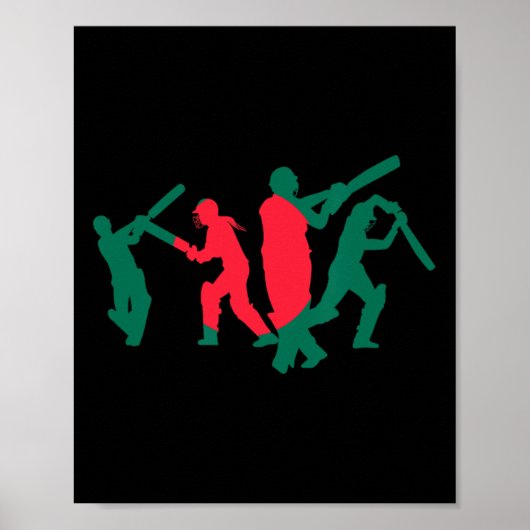 Cricketspieler Design 1 Poster (Vorne)