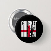 Cricketspieler englische Flagge Button (Vorne & Hinten)
