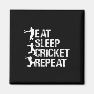 Cricketspieler - Essen Schlafen Cricket Wiederhole Magnet