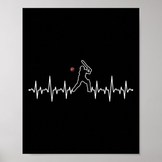 Cricketspieler Herzschlag Cricket-Geschenk Poster (Vorne)