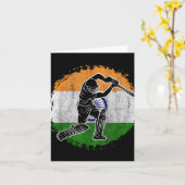 Cricketspieler indische Flagge Cricketer  Karte (Gelbe Blume)
