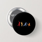 Cricketspieler Retro-Cricket-Silhouette Cricket Sp Button (Vorne & Hinten)