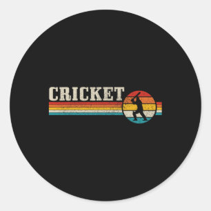 Cricketspieler Sport Vintage Retro Cricket Runder Aufkleber