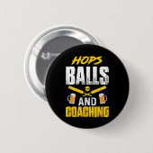 Cricketspieler Trainer Bier trinkender Mannschafts Button (Vorne & Hinten)