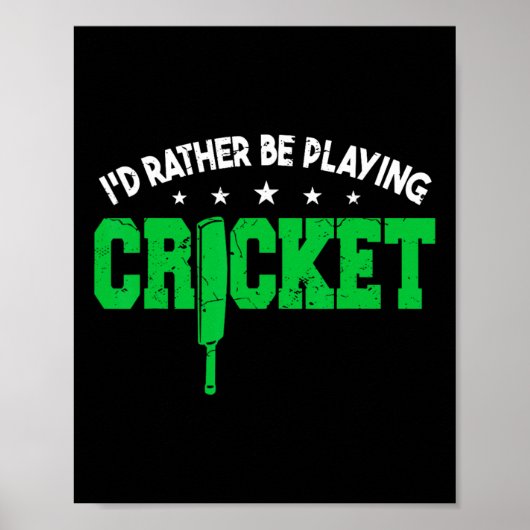 Cricketspieler Training Cricket Männer Poster (Vorne)