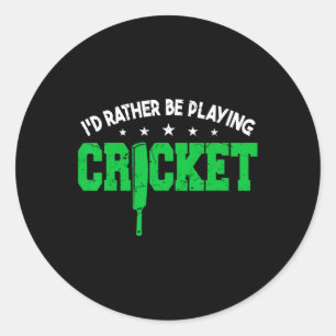 Cricketspieler-Training Cricket Männer Runder Aufkleber