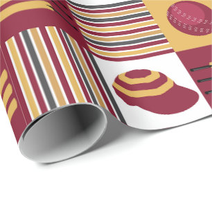 Cricketspieler Vintage-Kappen-Schläger-und-Bälle-M Geschenkpapier