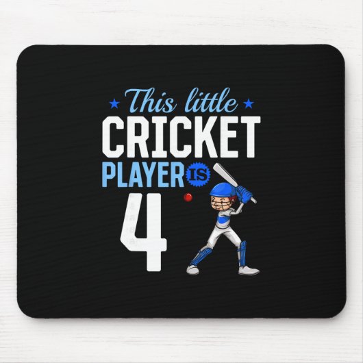 Cricketspieler zum 4. Geburtstag Mousepad (Vorne)