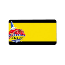 Crime Scene Cupcake gelbe Adressenbezeichnung Adressaufkleber