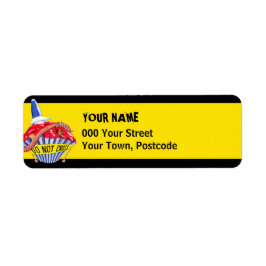 Crime Scene Cupcake gelbe Rücksendeadresse