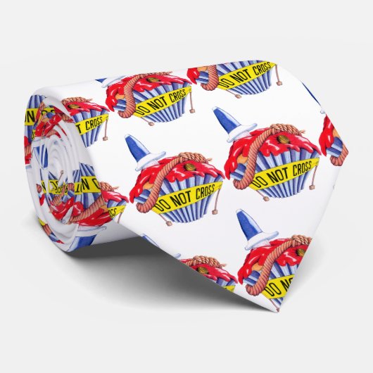 Crime Scene Cupcake Krawatte (Gerollt)