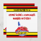 Crime Scene Cupcake Murder Mystery Einladung (Vorne/Hinten)