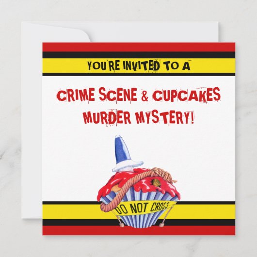 Crime Scene Cupcake Murder Mystery Einladung (Vorderseite)
