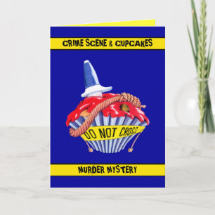 Crime Scene Cupcake Murder Mystery Invitation Card Einladung