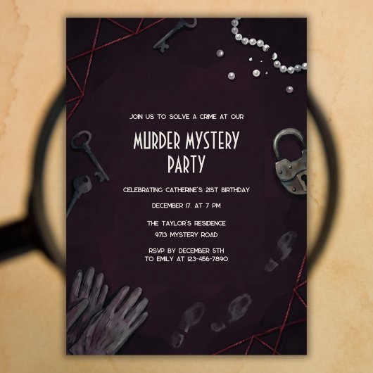 Crime Scene Murder Mystery Birthday Party Einladung