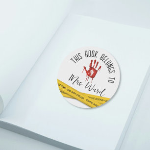 Crime Scene Tape Bloody Handbibliothek Sticker