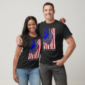 Crime Victims Rights Awareness American Flag Blue T-Shirt (Unisex)