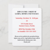 Criminal Insane Institute Halloween-Party Einladung (Rückseite)