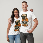 Criminally Cool Pug � Funny Mugshot Dog Design T-Shirt (Unisex)