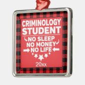 Criminology Uni Student Red Kariert Xmas Ornament Aus Metall (Links)