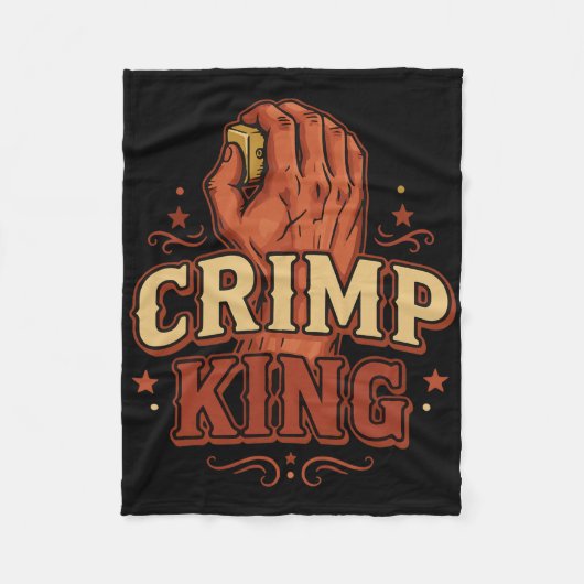 Crimp King Rock Climbing Bouldering Fun Fleecedecke (Vorderseite)