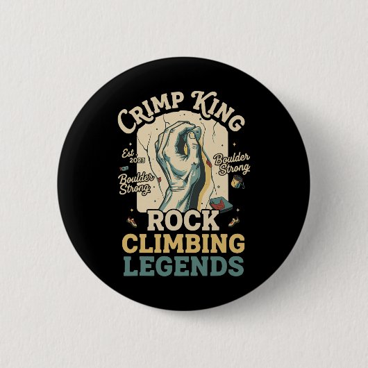 Crimp King Rock Climbing Legends Boulder Button (Vorderseite)