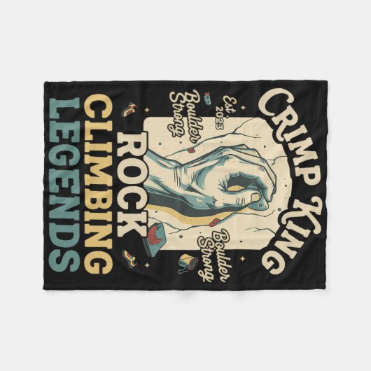 Crimp King Rock Climbing Legends Boulder  Fleecedecke (Vorderseite (Horizontal))