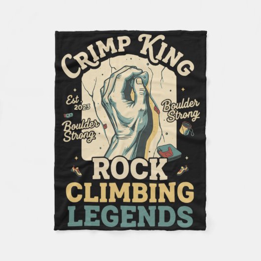 Crimp King Rock Climbing Legends Boulder Fleecedecke (Vorderseite)
