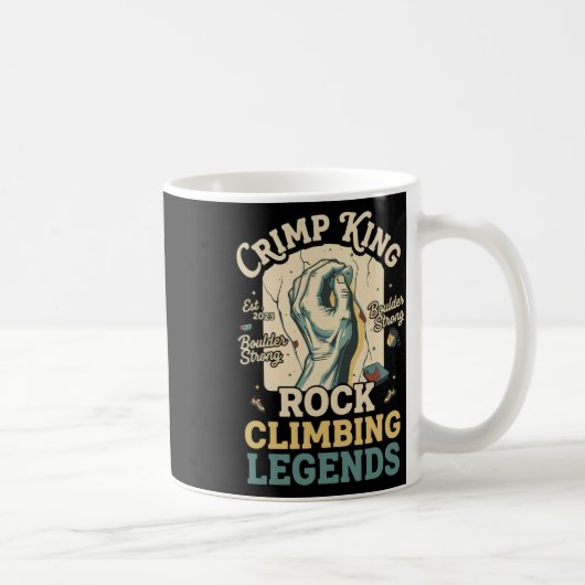 Crimp King Rock Climbing Legends Boulder Kaffeetasse (Rechts)