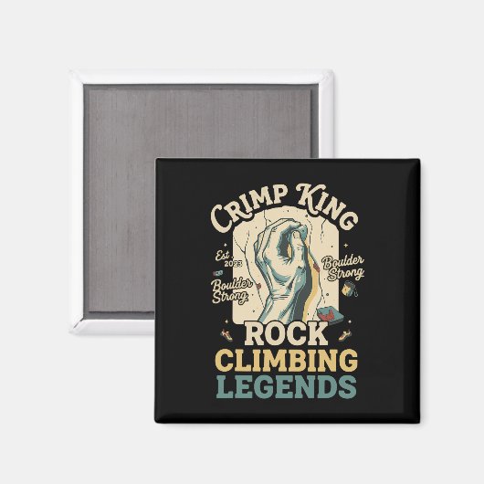 Crimp King Rock Climbing Legends Boulder  Magnet (Vorderseite/Rückseite)