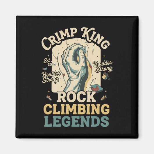 Crimp King Rock Climbing Legends Boulder Magnet (Vorne)