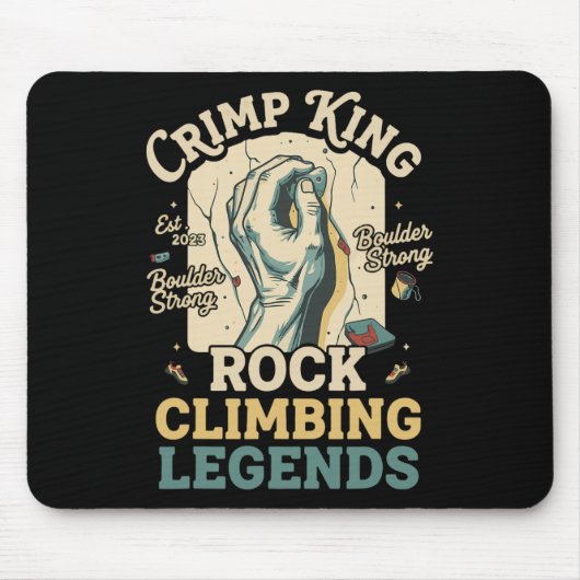 Crimp King Rock Climbing Legends Boulder Mousepad (Vorne)