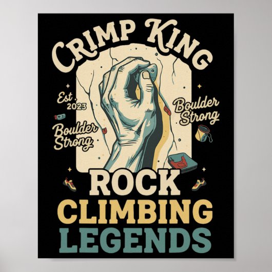Crimp King Rock Climbing Legends Boulder Poster (Vorne)