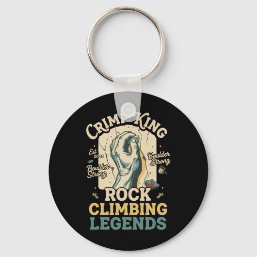 Crimp King Rock Climbing Legends Boulder Schlüsselanhänger (Vorderseite)
