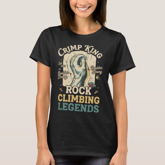 Crimp King Rock Climbing Legends Boulder T-Shirt (Vorderseite)