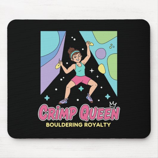 Crimp Queen Bouldering Royalty Rock Climbing  Mousepad (Vorne)
