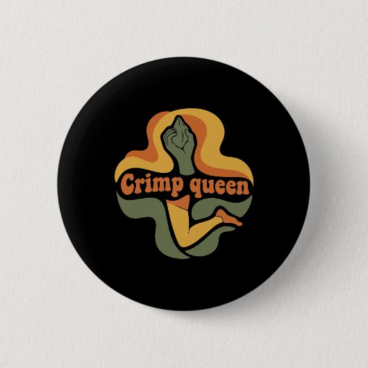 Crimp Queen Kletter Boulderer Felsenkletterer Button (Vorderseite)