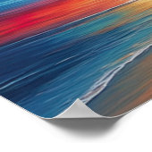 Crimson-Abend am Strand Poster (Ecke)