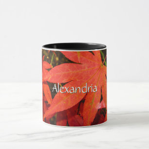 Crimson-Ahorn-Blätter - Personalisiert Tasse