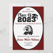 Crimson and Black Class of 2023 Abschluss Einladung (Vorderseite)