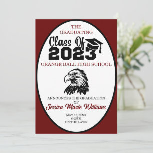 Crimson and Black Class of 2023 Abschluss Einladung