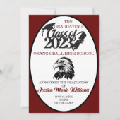 Crimson and Black Class of 2023 Abschluss Einladung (Vorderseite)