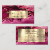 Crimson and Gold Agate Business Card Visitenkarte (Vorne/Hinten)