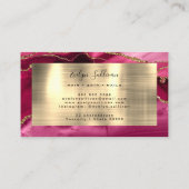Crimson and Gold Agate Business Card Visitenkarte (Rückseite)