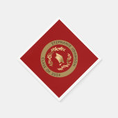Crimson and Gold Class of 2024 Graduation Party Serviette (Ecke)