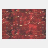 Crimson and Gold Fairy Lights Weihnachten Geschenkpapier Set (Vorderseite 3)