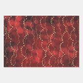 Crimson and Gold Fairy Lights Weihnachten Geschenkpapier Set (Vorderseite)