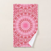 Crimson and Pink Mandala Pattern Badhandtuch Set (Handtuch)
