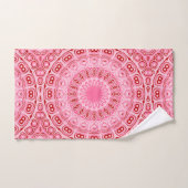 Crimson and Pink Mandala Pattern Badhandtuch Set (Handtuch)