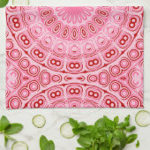 Crimson and Pink Mandala Pattern Geschirrtuch (Gefaltet)